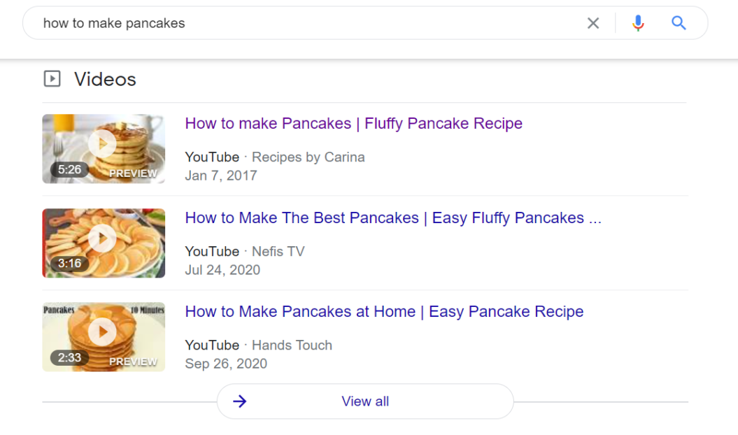 cómo hacer tortitas carrusel de vídeos de google 